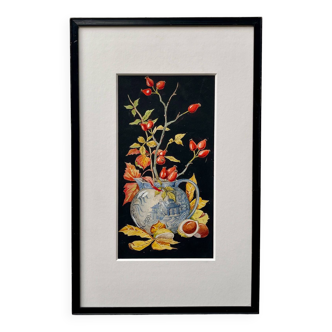 Early 20th Century Still Life Painting with Black Frame
