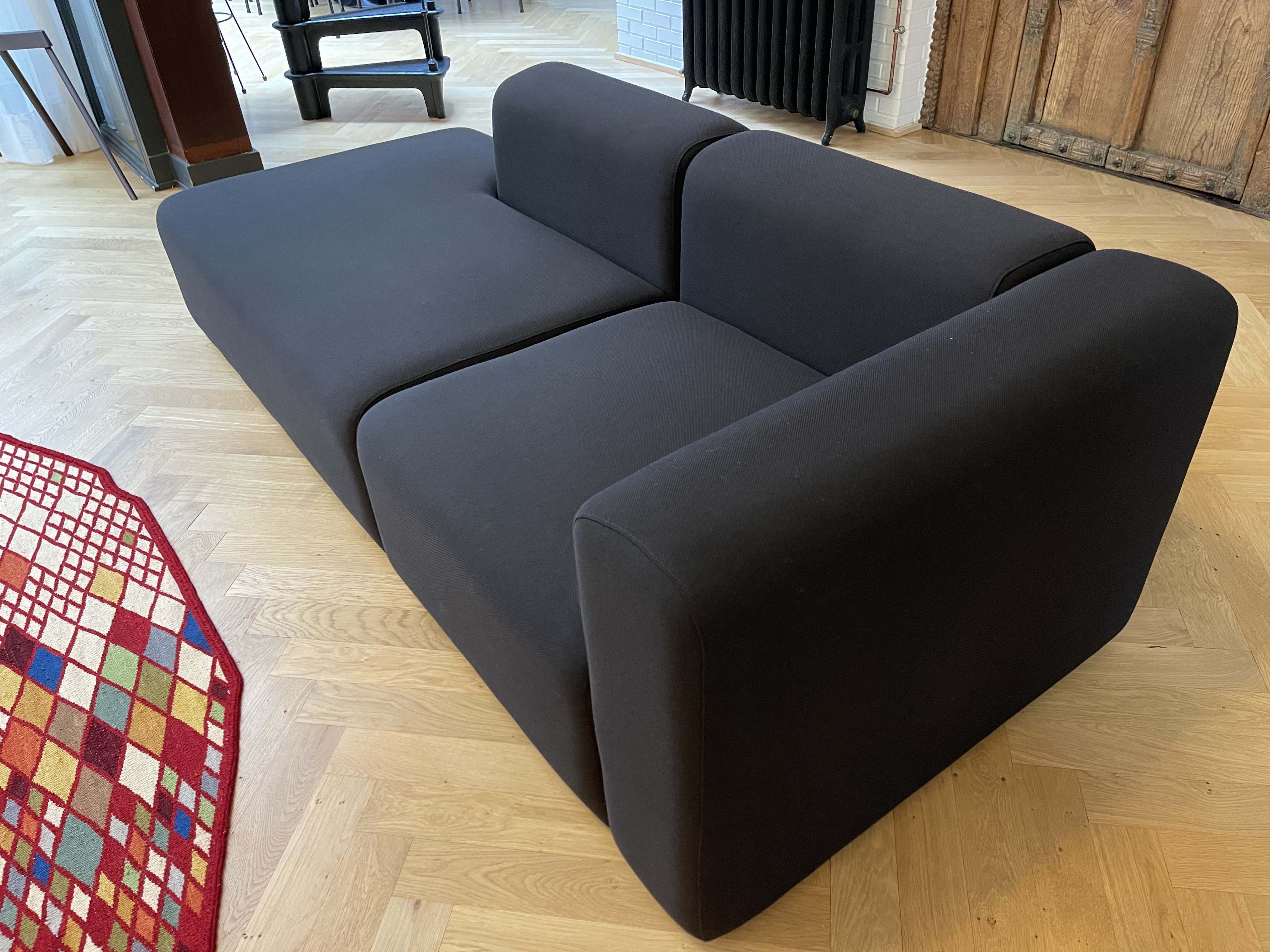 Hay Mags sofa 2.5 seats modules 9301+1061, Steelcut 380 fabric - dark grey