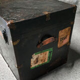 Riveted metal travel trunk
