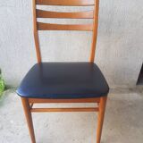 Scandinavian wood and leatherette chair