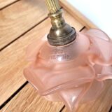 Old pink and golden brass wall lamp
