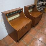 Pair of Scandinavian teak bedside tables from the 1960s.
