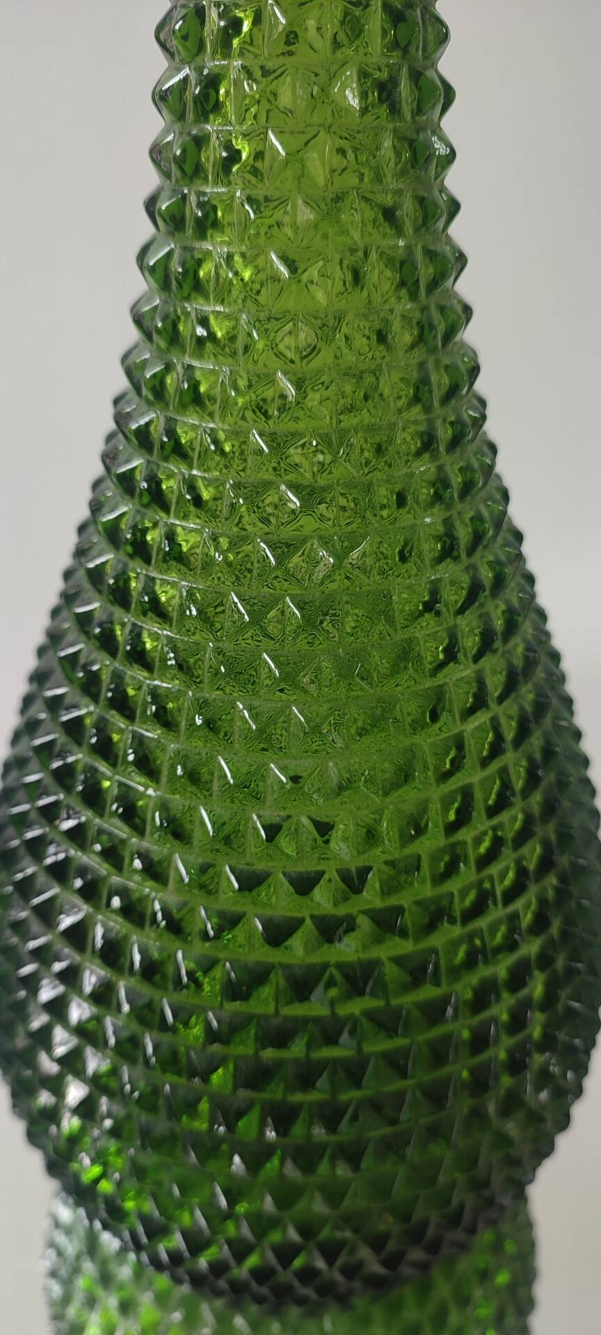Empoli olive green bottle vase with diamond point - 39 cm