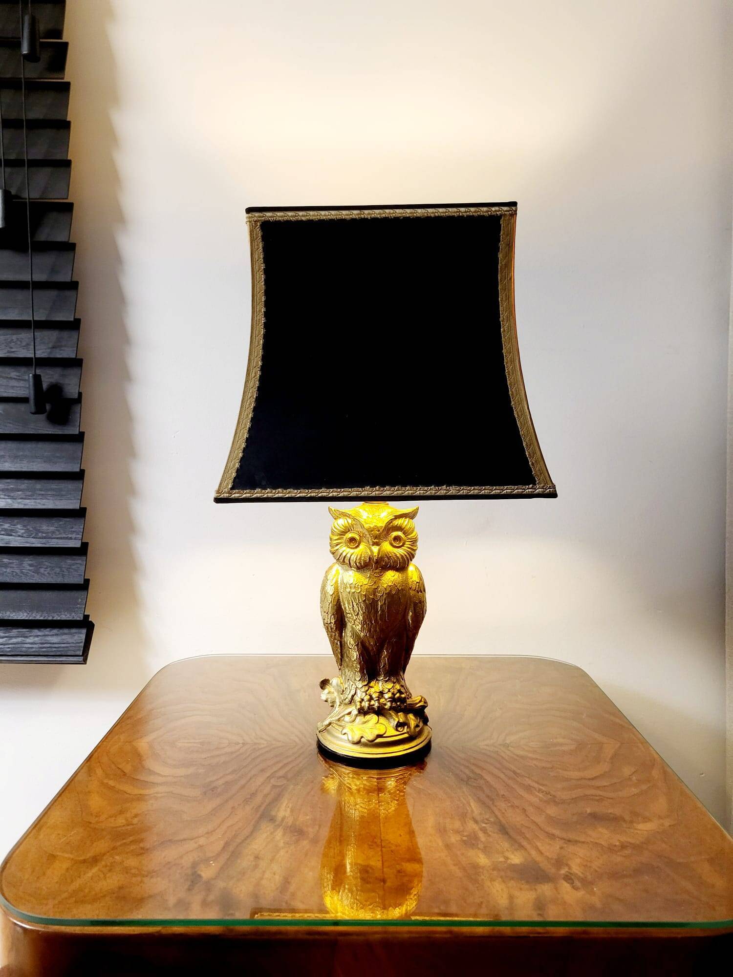 Vintage uilenlamp Deknudt (belgië), L&L WMC – Loevsky & Loevsky, gesigneerd