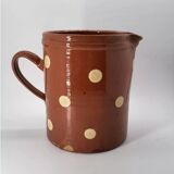Old pitcher with polka dots savoyard pottery in glazed terracotta alsace