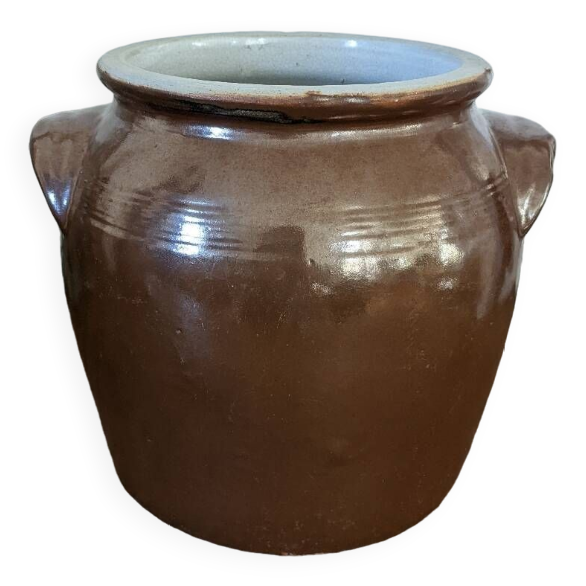 Glazed stoneware confit pot