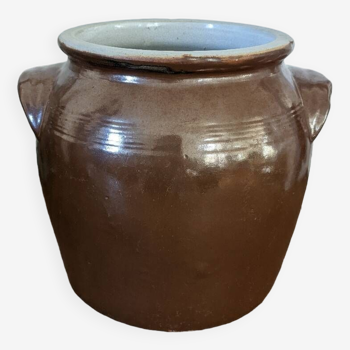 Glazed stoneware confit pot