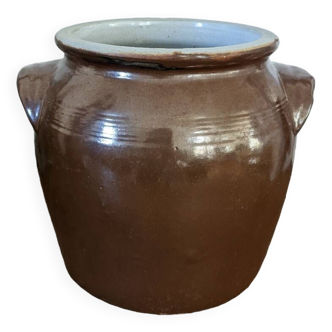 Glazed stoneware confit pot