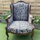 Louis XV style wingback armchair