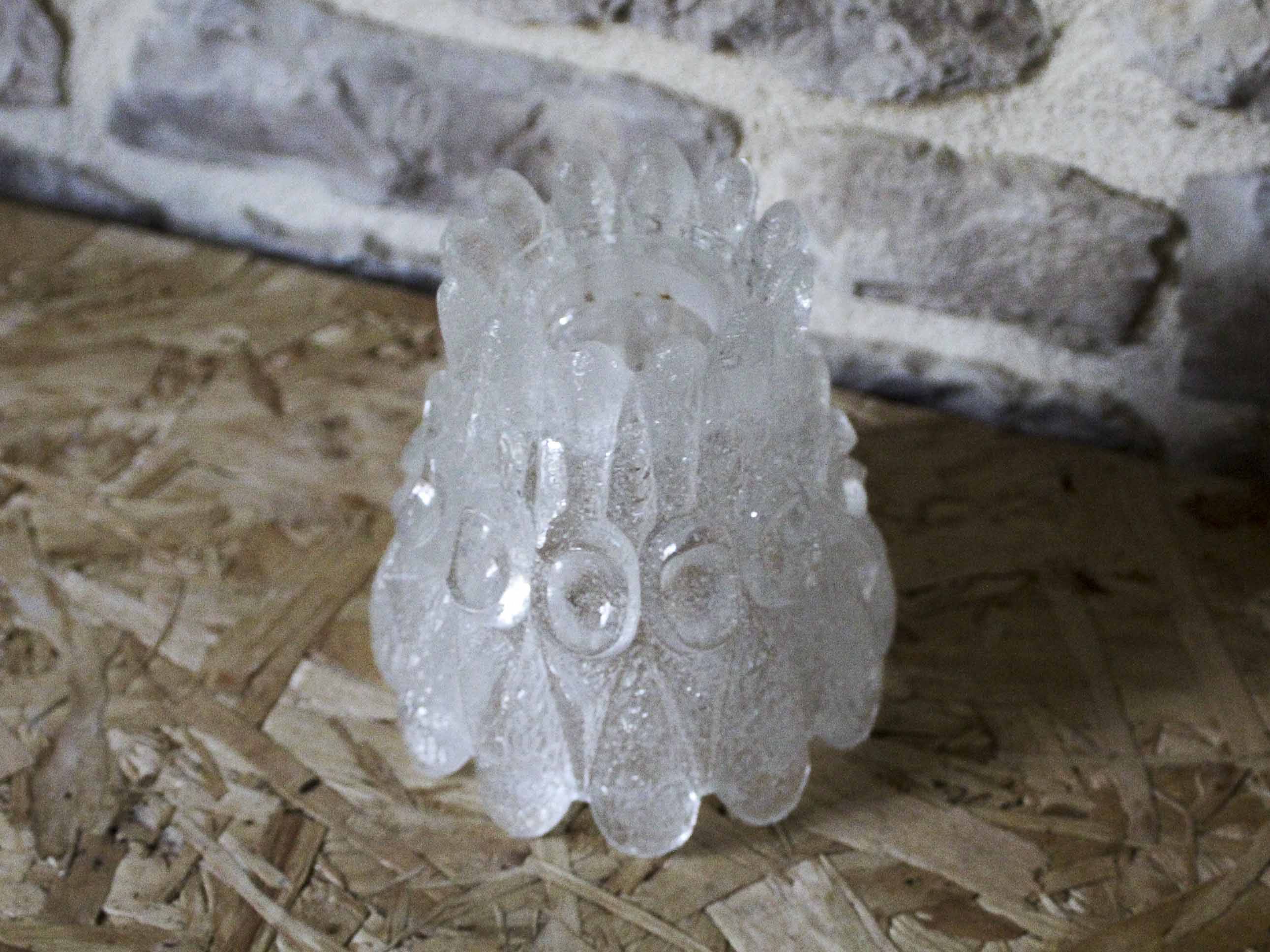 Bubble and granite glass tulip Germany 1970s