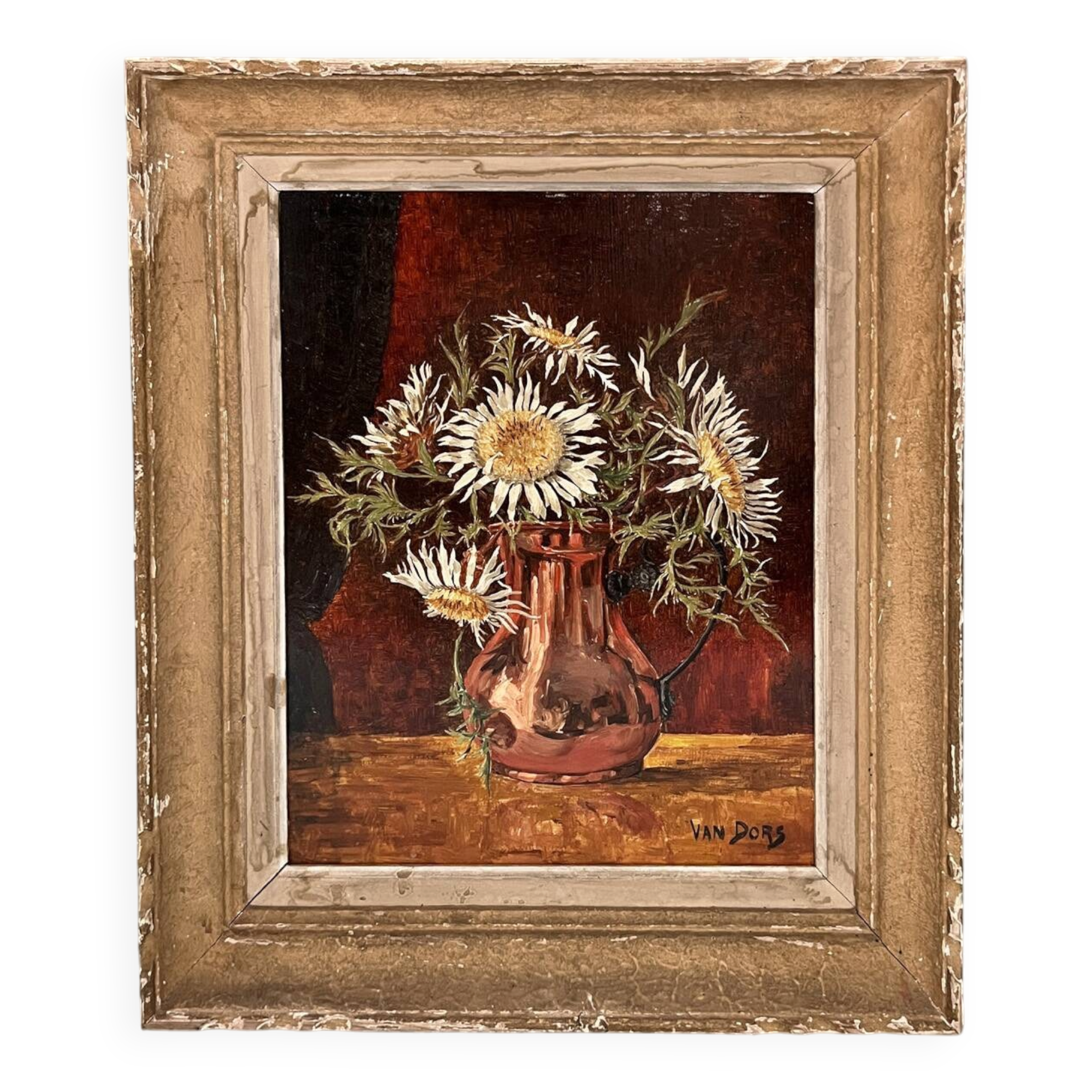 Tableau années 50 "Fleurs d'automne" signé Vandors