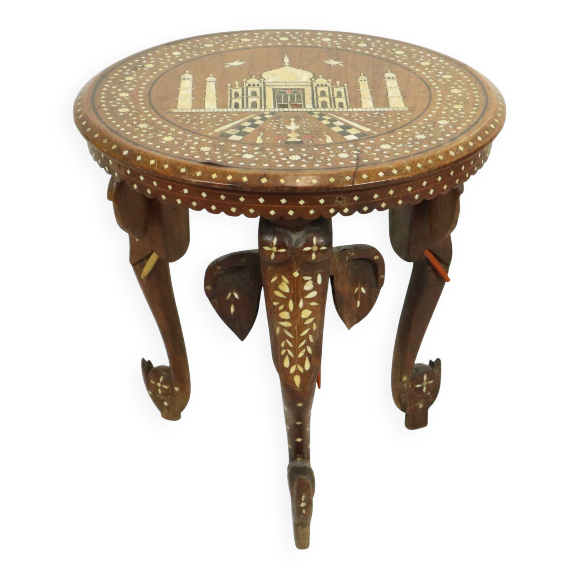 Anglo-Indian Taj Mahal Side Table Plant Table Teak 41cm