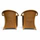 2 x wicker and bamboo patio chair / 1980s / faux suede / alcantara