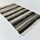 5x9 Cream & Brown Striped Handmade Vintage Kilim Rug, 147x264Cm
