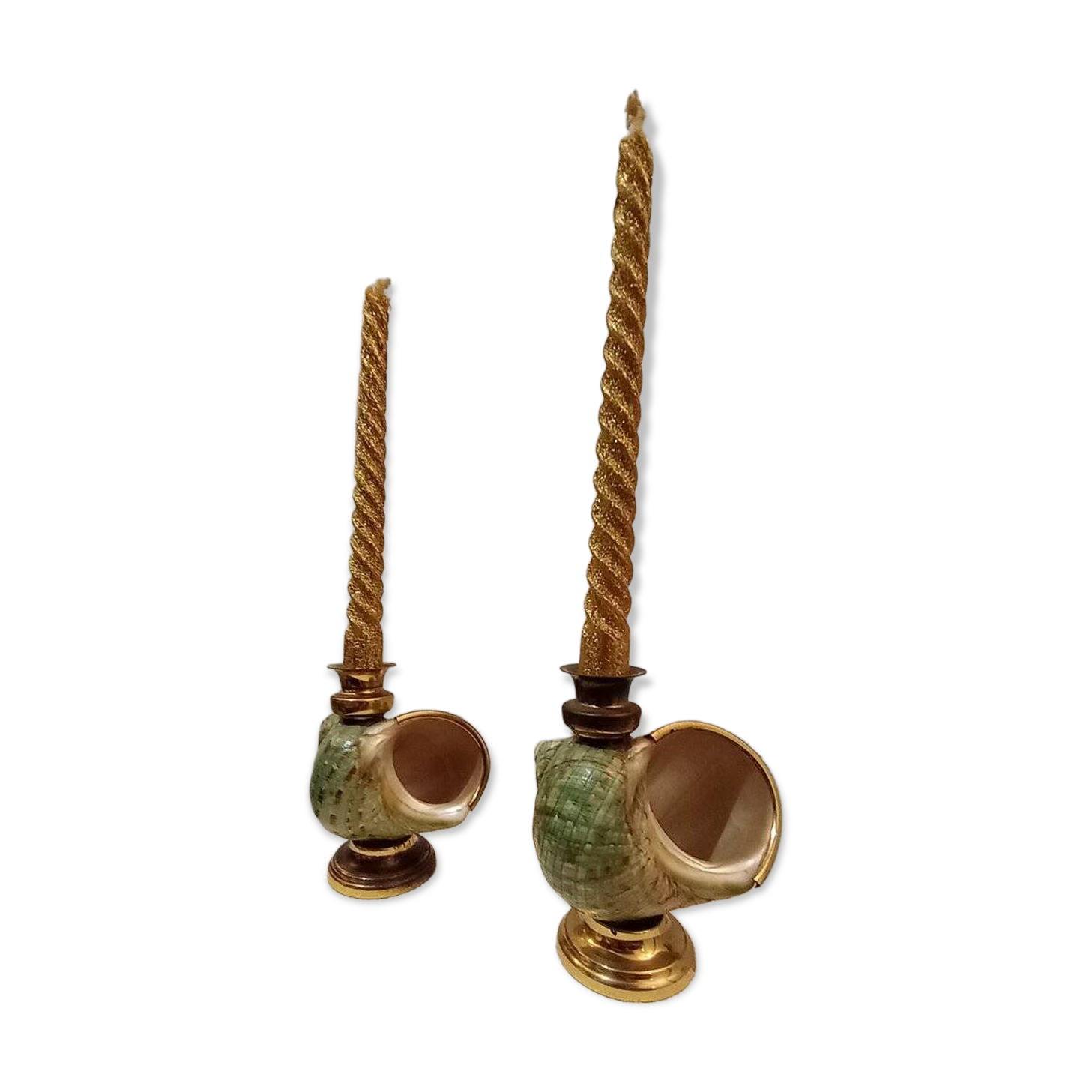 Shell candelabra, 1980s, set of 2