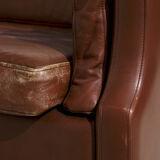 Three-seater leather sofa