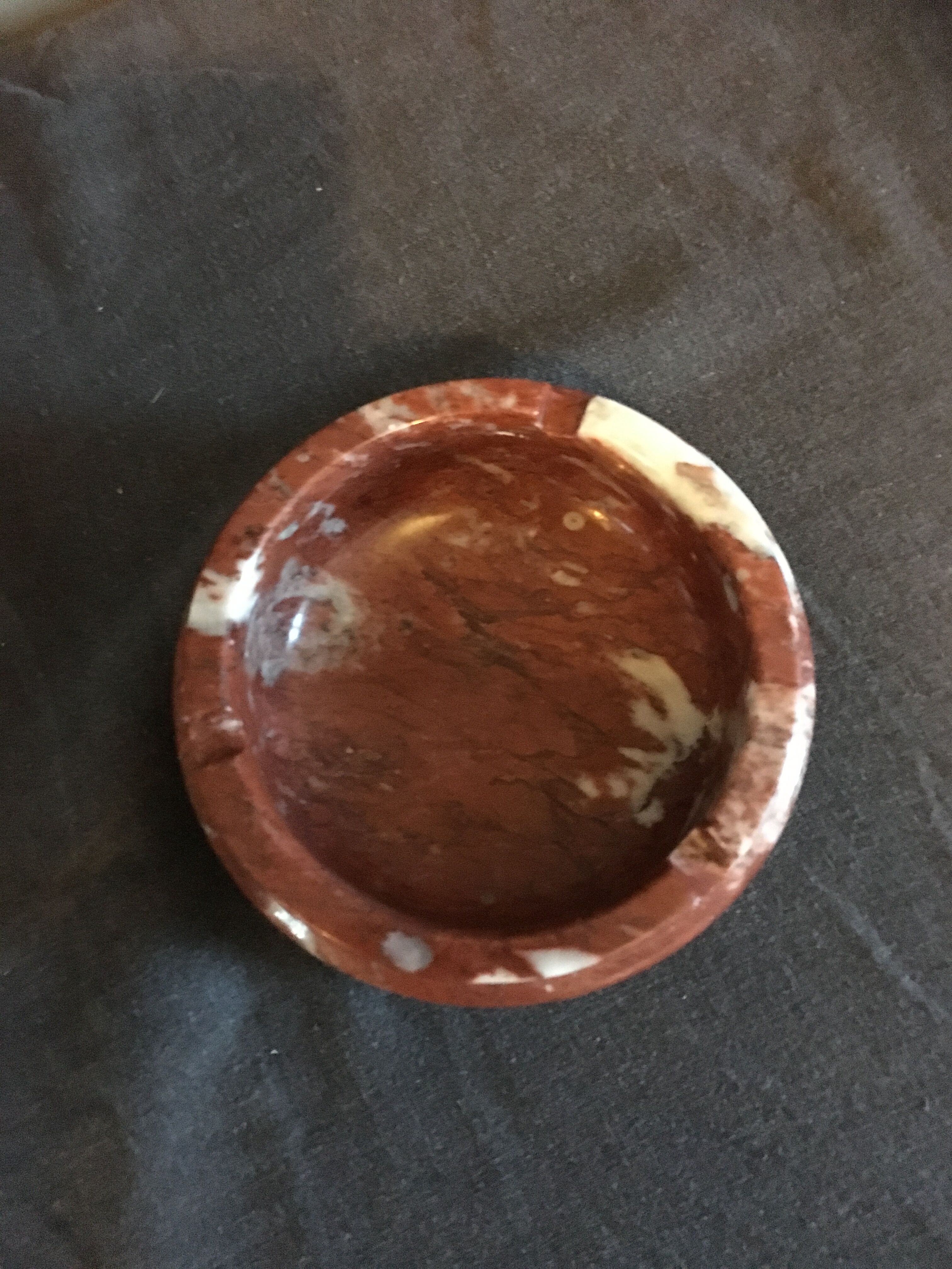 Red marble ashtray