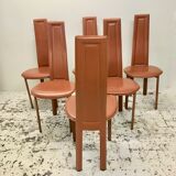Series of 6 leather chairs