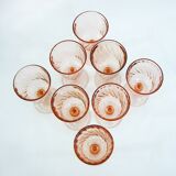 8 Rosaline Luminarc Arcoroc stemmed glasses - vintage 80s