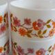 4 tasses Arcopal scania fleurs orange et mauve vintage années 70 café espresso