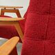 Pair of red armchairs by Jaroslav Smidek for Ton (Thonet) 60s