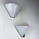 Pair of mid-century conical opal glass wall lights, Italy 1960s
