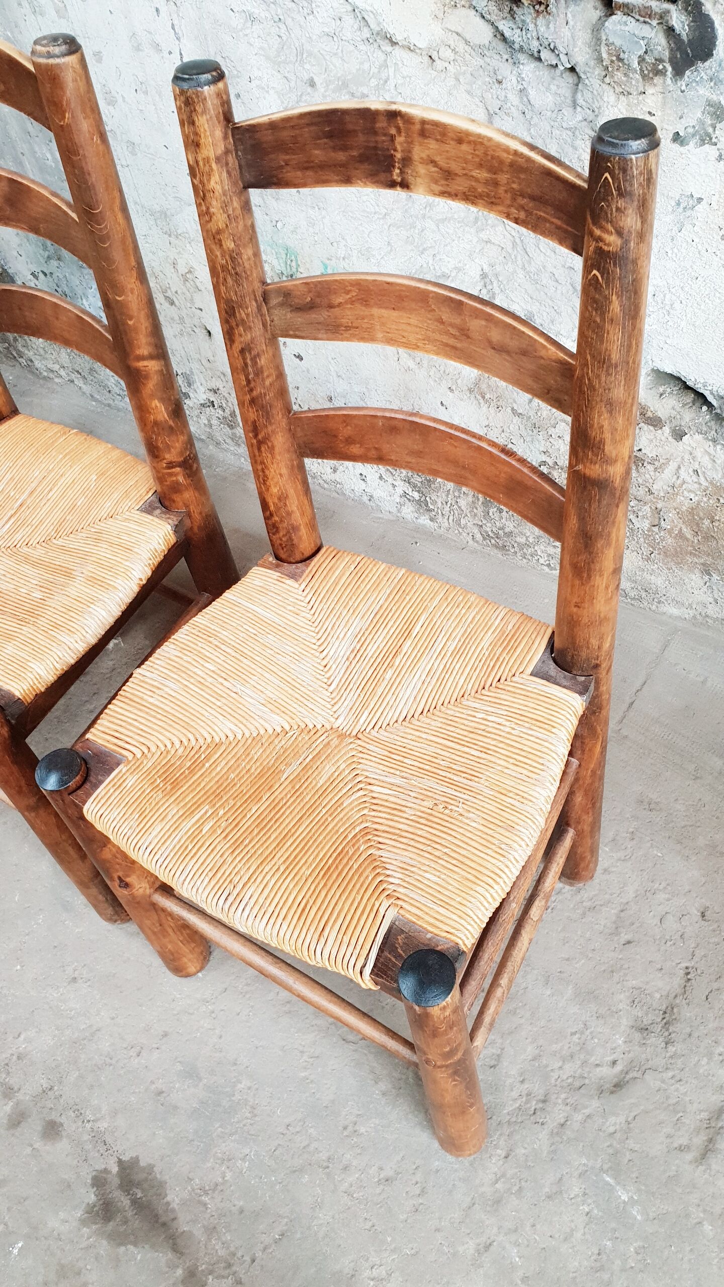 4 chaises brutaliste année 50