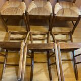 Series of 6 straw chairs