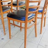 Lot de quatre chaises anciennes. Bistrot. 1960.