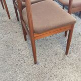 Series of 6 teak chairs around 1960