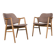 Fauteuils scandinaves design en bois de frêne