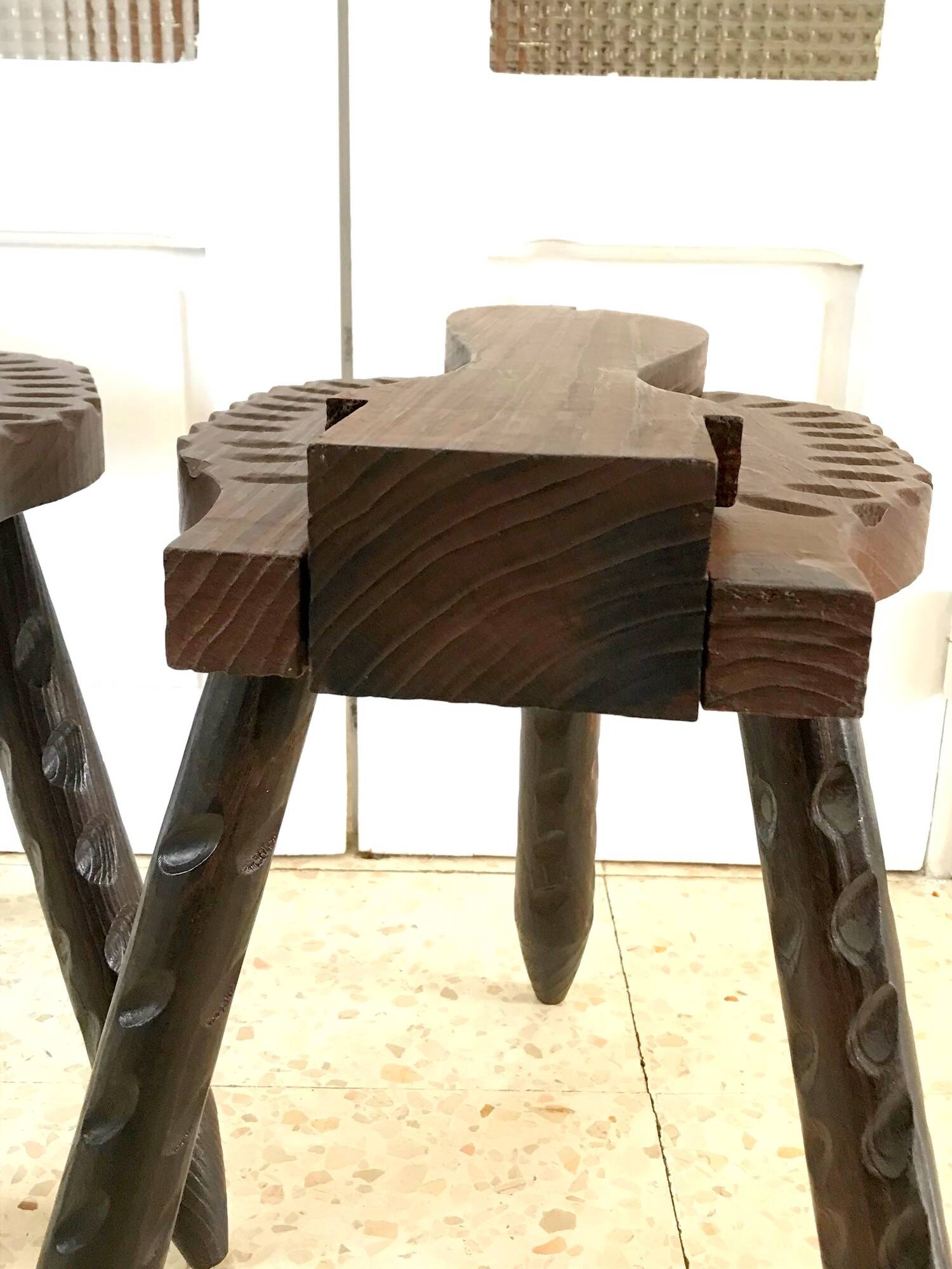 Vintage tripod stools from the 70s