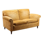 Two-seater velvet sofa from the 1950s to be restored.
