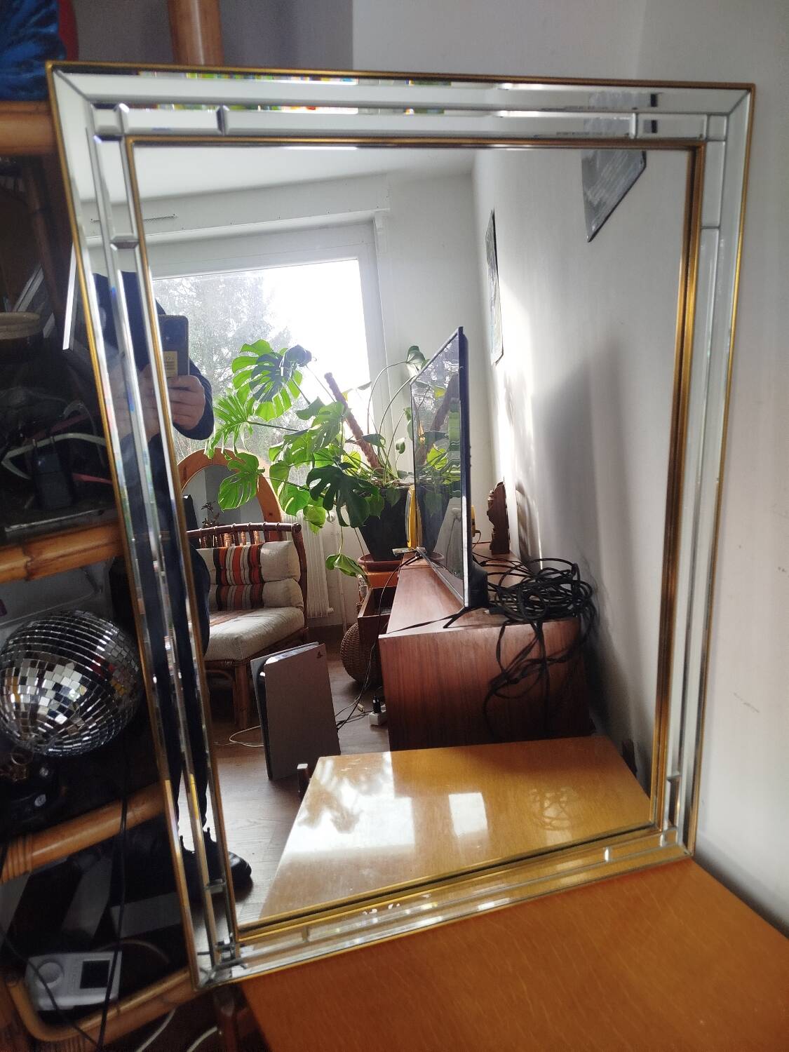 Bevelled Grand Mirror Deknudt, 1970s