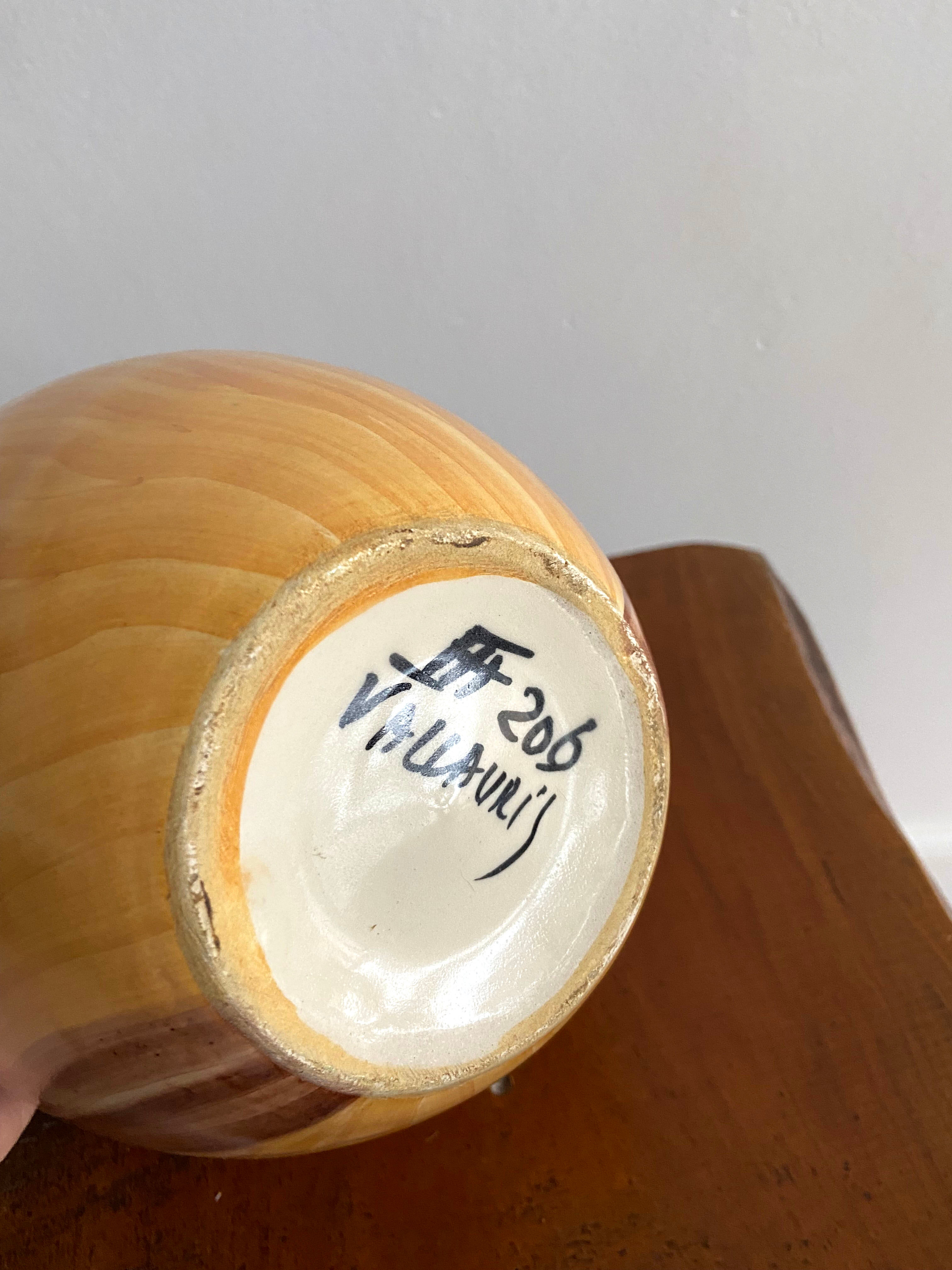 Vase Grandjean Jourdan imitation wood Vallauris