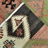 Red Blue Geometric Kilim Rug 112x207Cm SK 35319