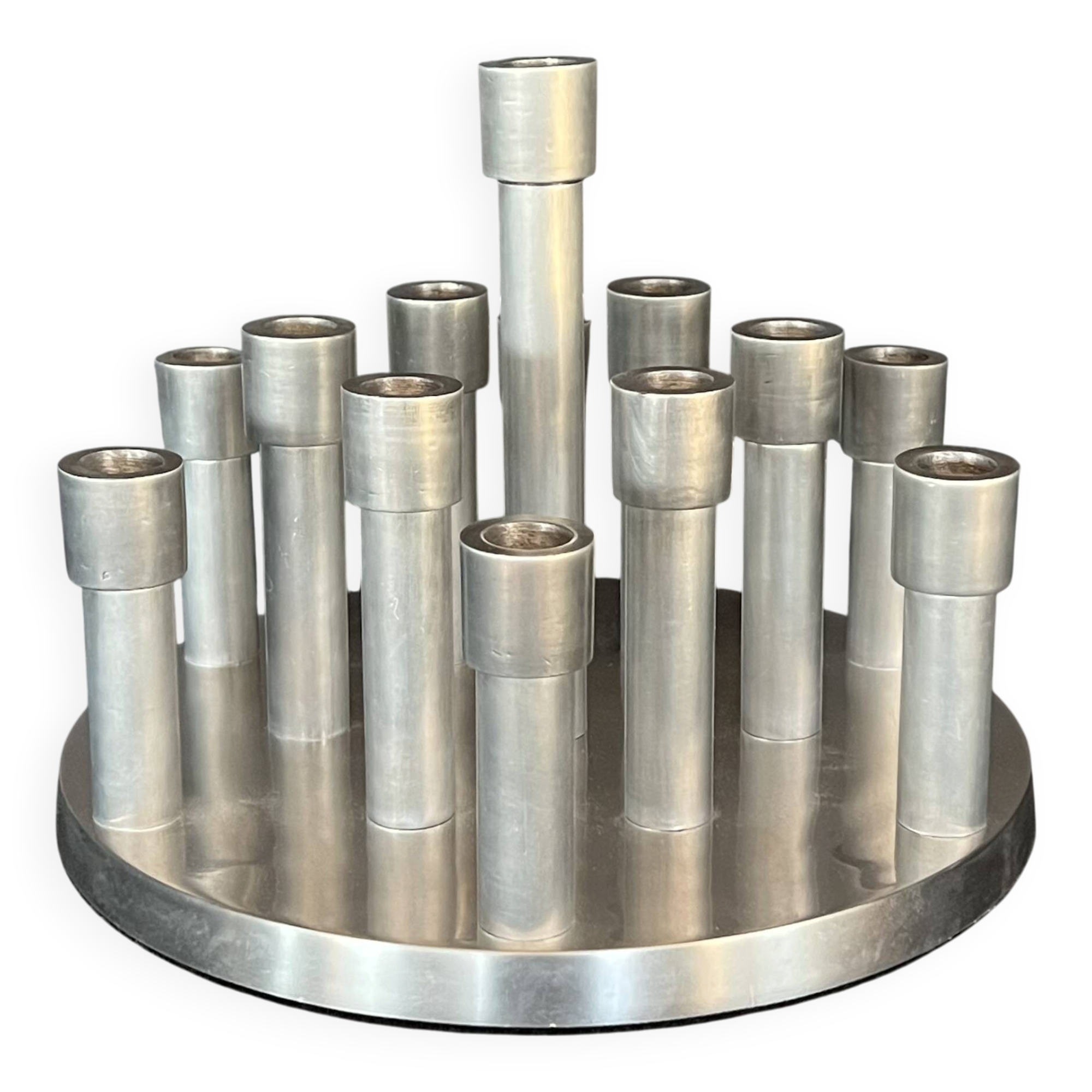 Aluminium candle holders for 13 candles, 1970s.