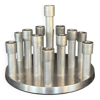 Aluminium candle holders for 13 candles, 1970s.
