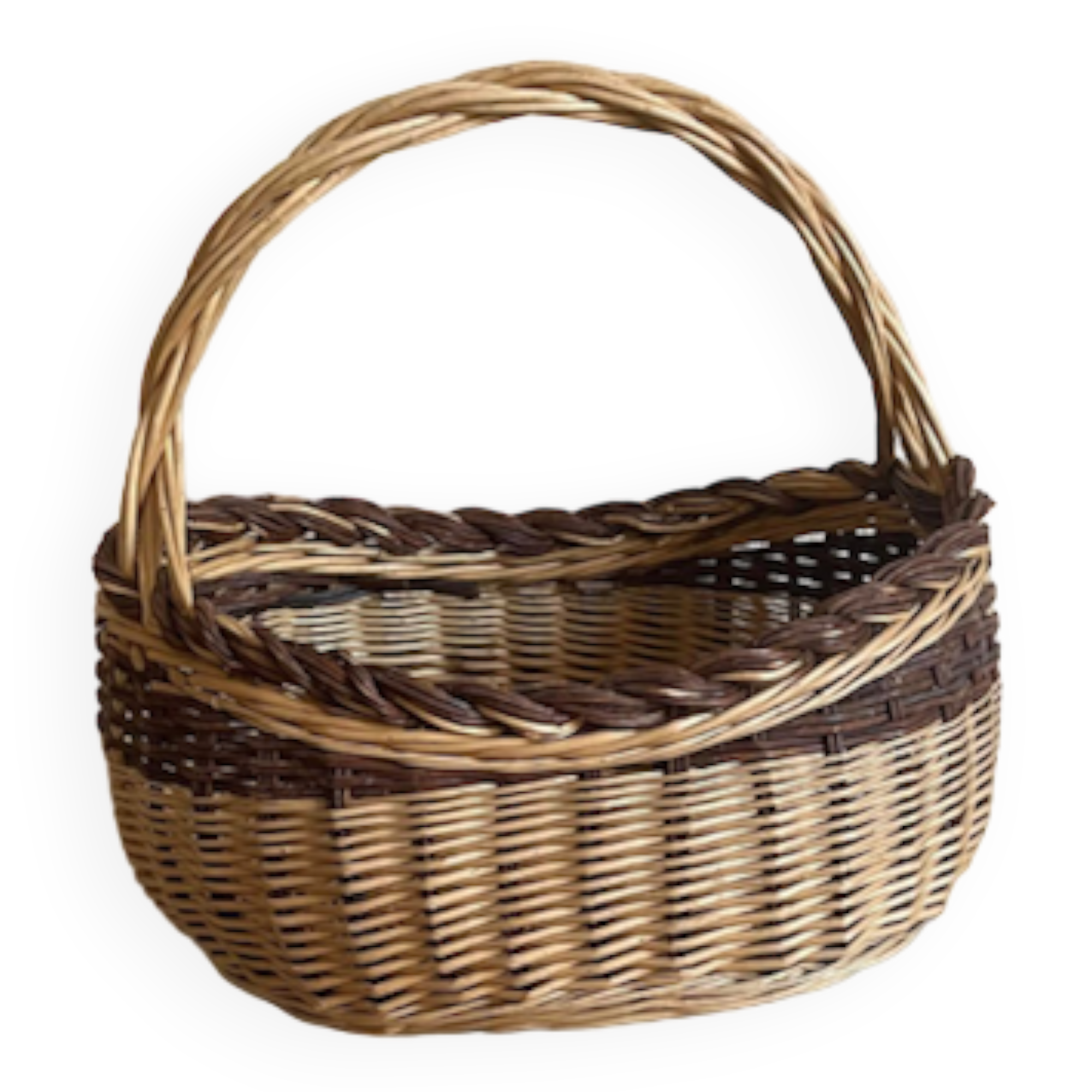 Panier osier bicolore