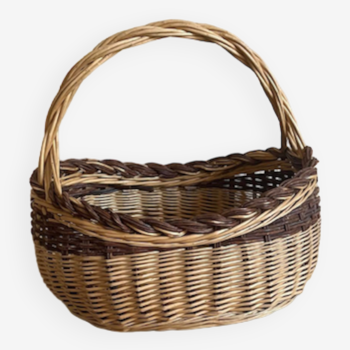 Panier osier bicolore