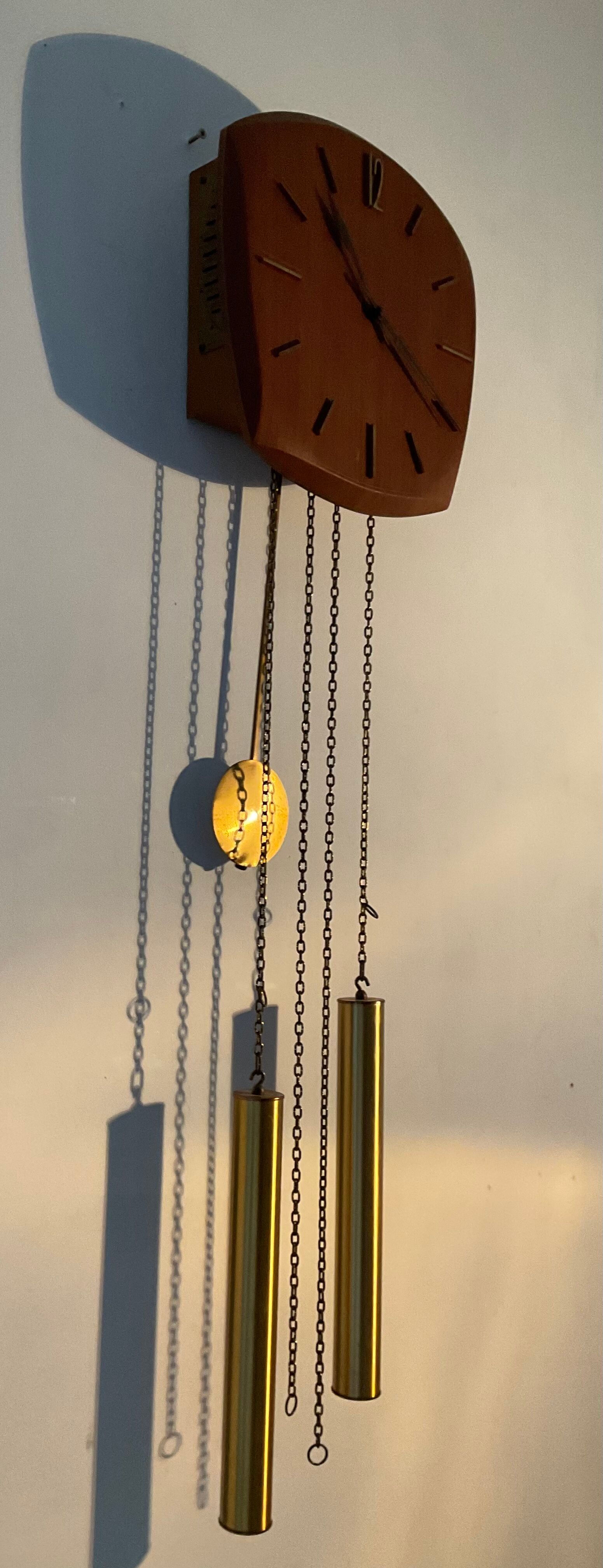 Scandinavian style Junghans teak clock in the 70s