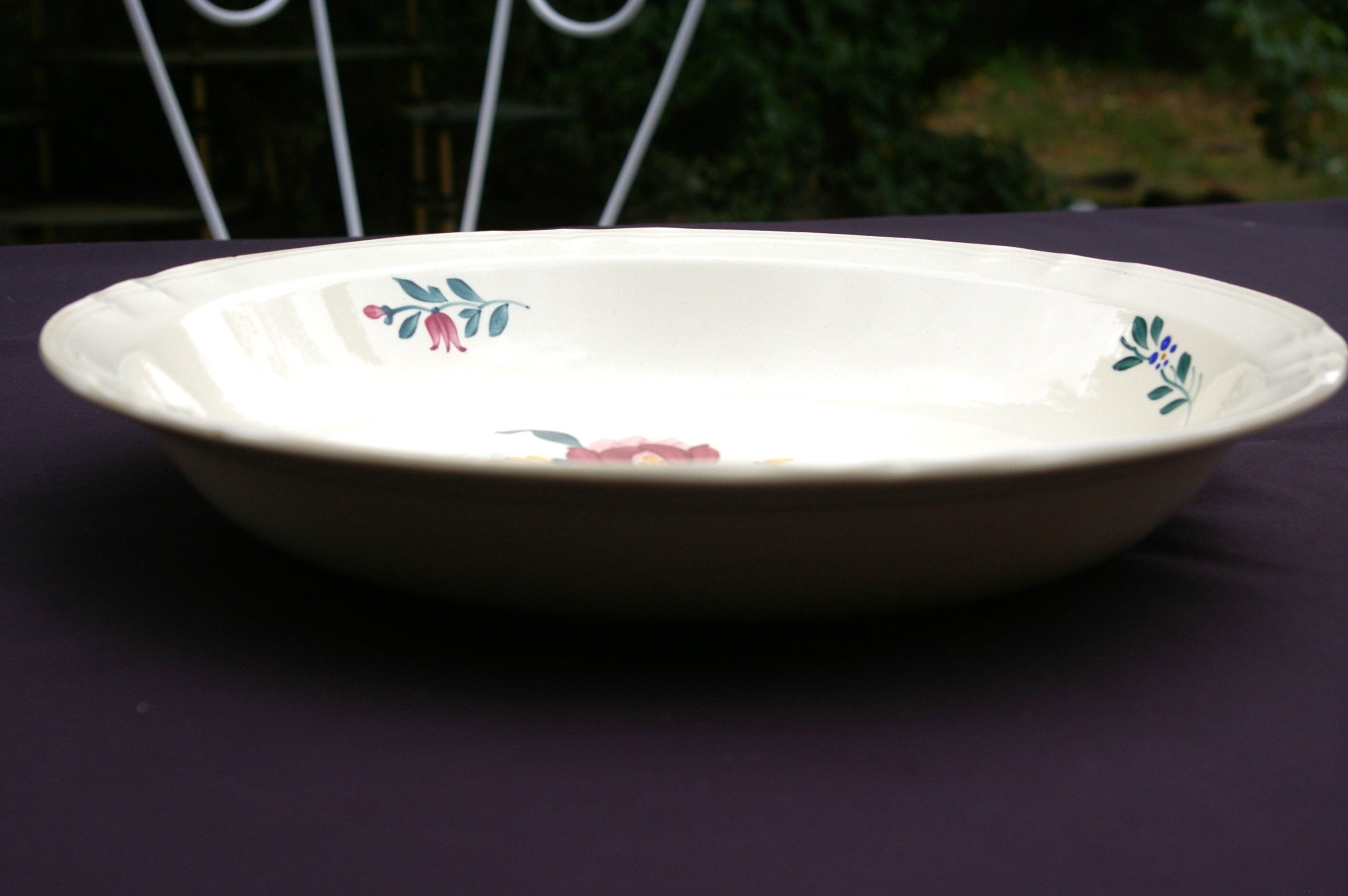 Large hollow earthenware dish by Digoin Sarreguemines model Yann