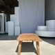 Coffee table in blond teak quadripod