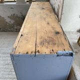 Factory blue patinated workshop furniture