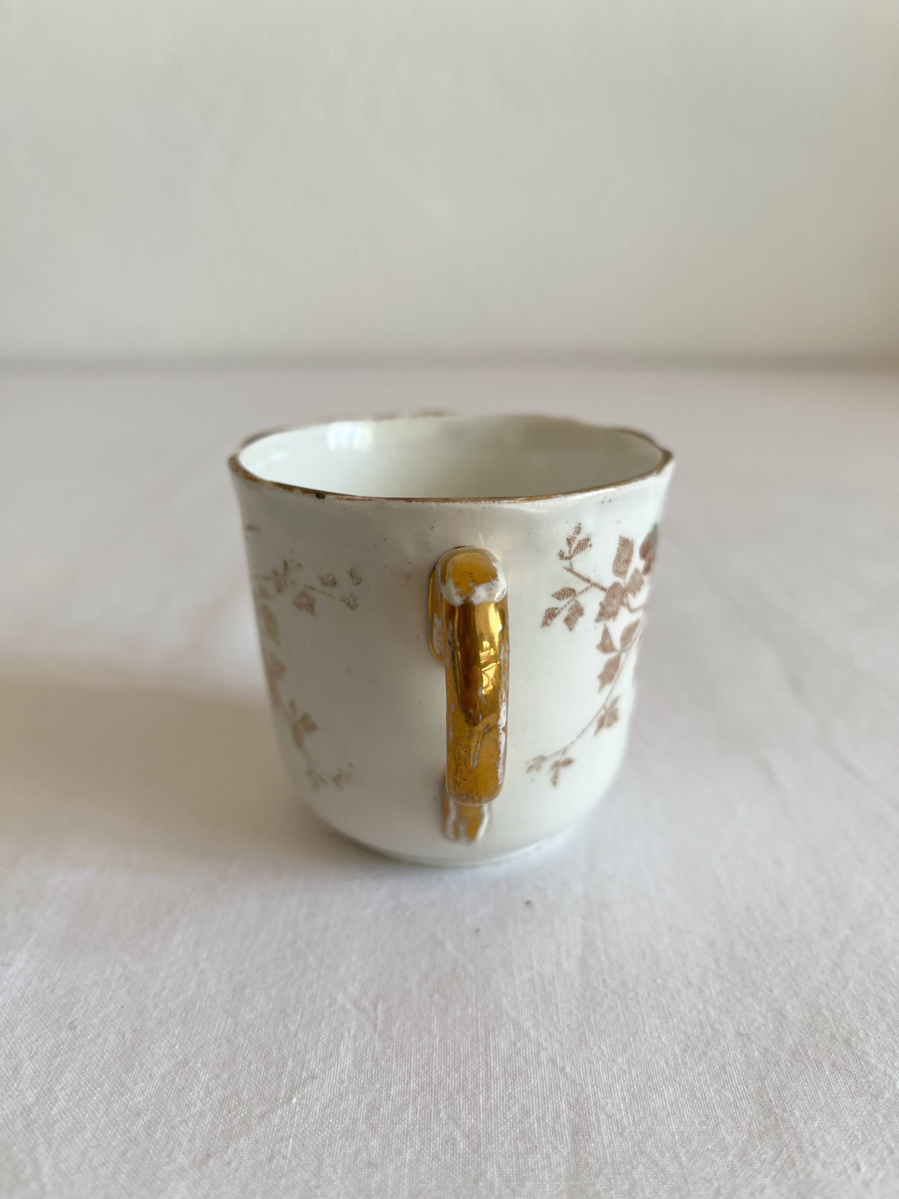 Polychrome ironstone coffee cup KG Lunéville