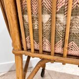 Vintage rattan doll basket