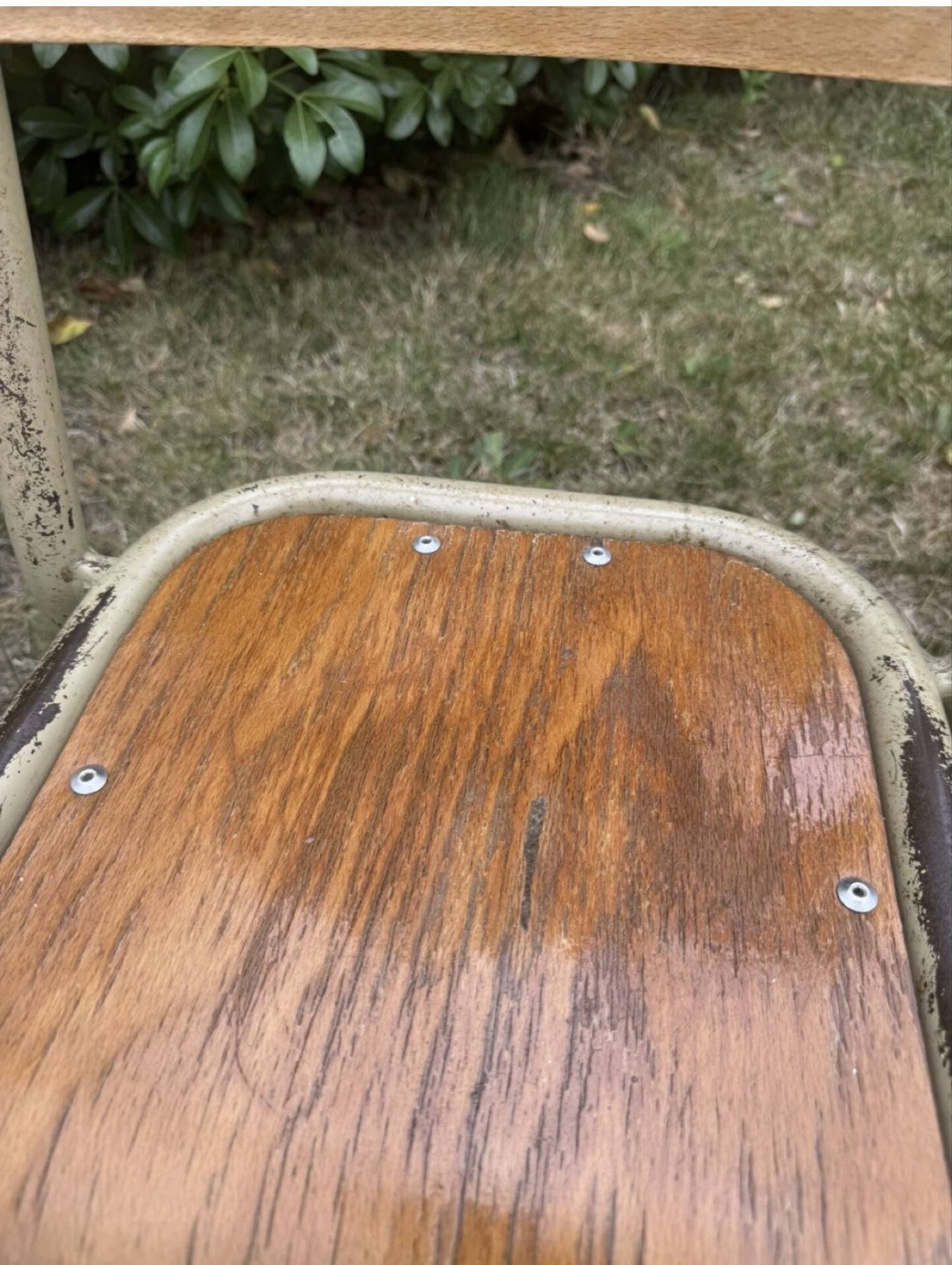 Old small school chair for children, vintage design, height a.