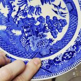 9 Antique Plates 19th Century Blue Willow Pattern Chinese Blue Decor