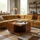 Vintage coffee table in Tanganyika walnut, Italian design, 1970s.