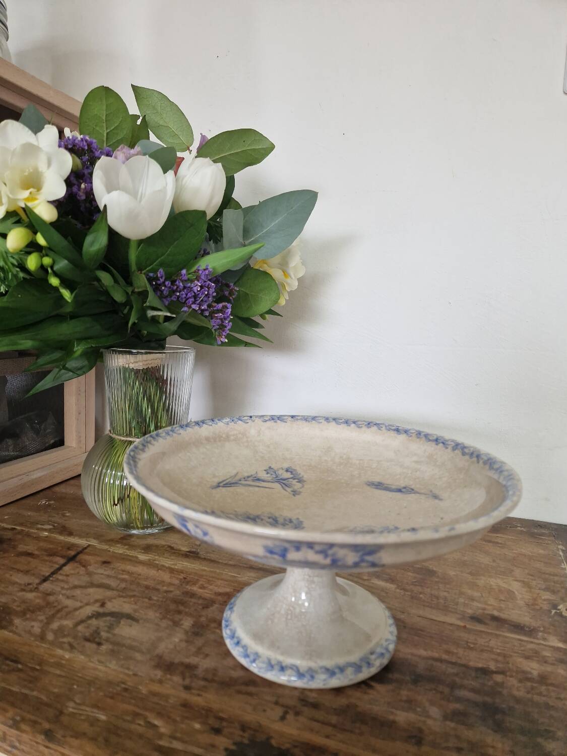 Lunéville ironstone fruit bowl, bowl on foot